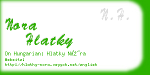 nora hlatky business card